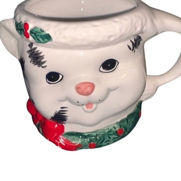 Vintage W.C. Christmas Cat Mug - Picture 1 of 7